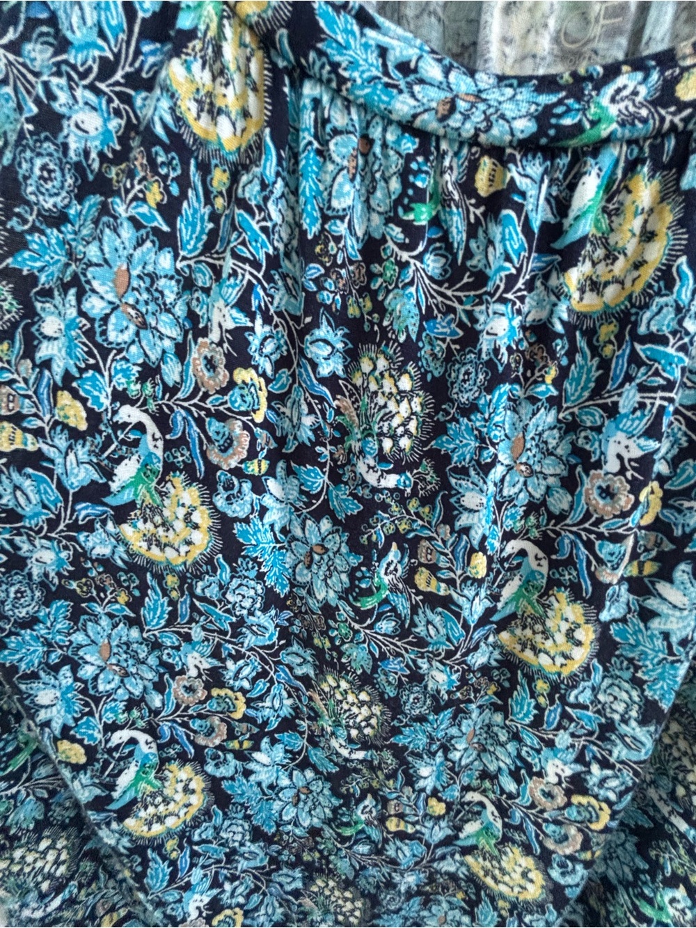 LOFT Teal and Navy Floral Scoop Neck Tank - Picture 5 of 9